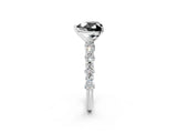 White gold Fancy Black Heart Cut Diamond Side Stone Solitaire Ring with Round  and Four-Prong Setting_50