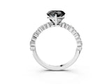 White gold Fancy Black Heart Cut Diamond Side Stone Solitaire Ring with Round  and Four-Prong Setting_51