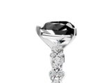 White gold Fancy Black Heart Cut Diamond Side Stone Solitaire Ring with Round  and Four-Prong Setting_53