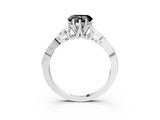 White gold Fancy Black Heart Cut Diamond Solitaire Engagement Ring with Celtic Knot Band and Four-Prong Setting_3