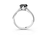 White gold Fancy Black Heart Cut Diamond Solitaire Engagement Ring with Classic Band and Four-Prong Setting_39