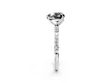 White gold Fancy Black Heart Cut Diamond Solitaire Engagement Ring with Pavé Band and Prong Setting_2