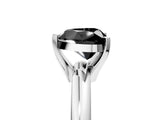 White gold Fancy Black Heart Cut Diamond Solitaire Engagement Ring with Round Band and Four-Prong Setting_113