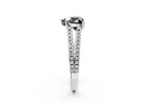 White gold Fancy Black Heart Cut Diamond Solitaire Engagement Ring with Split Shank Pavé Band_14