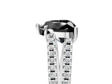 White gold Fancy Black Heart Cut Diamond Solitaire Engagement Ring with Split Shank Pavé Band_17