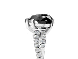 White gold Fancy Black Heart Cut Diamond Solitaire Engagement Ring with Twisted Pavé Band and Four-Prong Setting_65