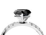 White gold Fancy Black Heart Cut Diamond Solitaire Pavé Band with Four-Prong Setting_4