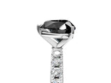 White gold Fancy Black Heart Cut Diamond Solitaire Pavé Band with Four-Prong Setting_5
