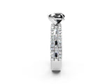 White gold Fancy Black Heart Cut Diamond Solitaire Ring with Pavé and Channel Set Band_2