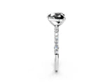 White gold Fancy Black Heart Cut Diamond Solitaire Ring with Pave Band and Four Prong Setting_26