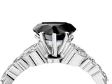 White gold Fancy Black Heart Cut Diamond Solitaire Ring with Side Stones and Four-Prong Setting_40