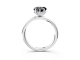 White gold Fancy Black Heart Cut Diamond Solitaire Ring with Thin Band and Four-Prong Setting_3