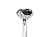 White gold Fancy Black Heart Cut Diamond Solitaire Ring with Thin Band and Four-Prong Setting_5