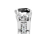White gold Fancy Black Heart Cut Diamond Three-Stone Ring with Channel Set Band and Four-Prong Setting_29