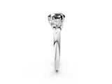White gold Fancy Black Heart Cut Diamond Three-Stone Ring with Four-Prong Setting and Classic Band_2