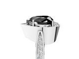 White gold Fancy Black Heart Cut Halo Diamond Engagement Ring with Split Shank Band and Four-Prong Setting_17