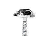 White gold Fancy Black Heart Cut Halo Diamond Pave Band with Prong Setting_5