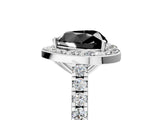 White gold Fancy Black Heart Cut Halo Diamond Ring with Pavé Band and Three-Prong Setting_17