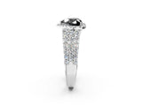 White gold Fancy Black Heart Cut Halo Pavé Diamond Engagement Ring with Split Shank and Four-Prong Setting_17