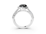 White gold Fancy Black Heart Cut Halo Pavé Diamond Engagement Ring with Split Shank and Four-Prong Setting_18