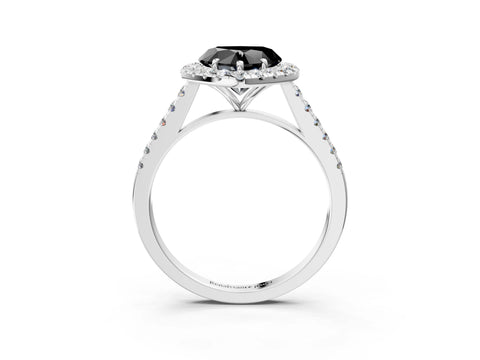 White gold Fancy Black Heart Cut Halo Pave Diamond Engagement Ring with Four-Prong Setting_27