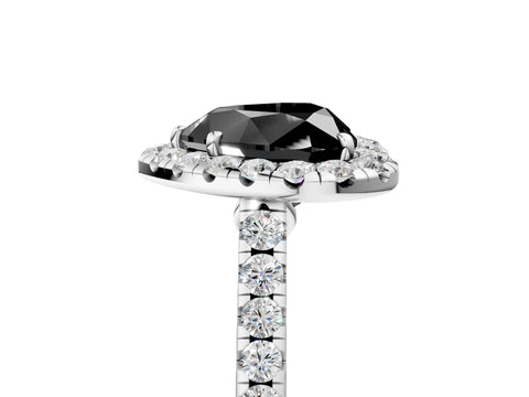 White gold Fancy Black Heart Cut Halo Pave Diamond Engagement Ring with Four-Prong Setting_29