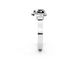 White gold Fancy Black Heart Cut Halo Round Diamond Twist Band with Four-Prong Setting_26