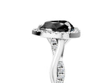 White gold Fancy Black Heart Cut Halo Twist Band with Four-Prong Setting_95