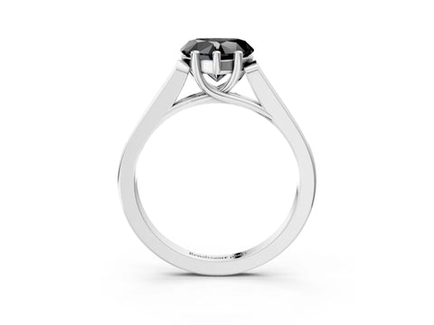 White gold Fancy Black Heart Cut Solitaire Cathedral Diamond Engagement Ring with Channel-Set Band and Four-Prong Setting_18