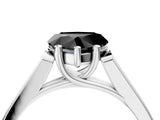 White gold Fancy Black Heart Cut Solitaire Cathedral Diamond Engagement Ring with Channel-Set Band and Four-Prong Setting_19