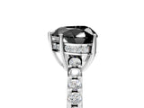 White gold Fancy Black Heart Cut Solitaire Diamond Engagement Ring with Pavé Band and Six-Prong Setting_17