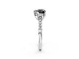 White gold Fancy Black Heart Cut Solitaire Diamond Engagement Ring with Pavé Band and Six-Prong Setting_26