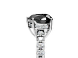 White gold Fancy Black Heart Cut Solitaire Diamond Engagement Ring with Pavé Band and Six-Prong Setting_29