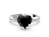 White gold Fancy Black Heart Cut Solitaire Diamond Engagement Ring with Twisted Pave Band and Four-Prong Setting_19