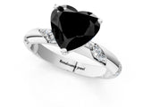 White gold Fancy Black Heart Cut Solitaire Diamond Engagement Ring with Twisted Pave Band and Four-Prong Setting_20