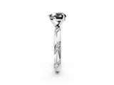 White gold Fancy Black Heart Cut Solitaire Diamond Engagement Ring with Twisted Pave Band and Four-Prong Setting_21