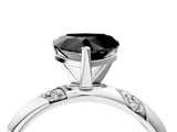 White gold Fancy Black Heart Cut Solitaire Diamond Engagement Ring with Twisted Pave Band and Four-Prong Setting_23