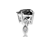 White gold Fancy Black Heart Cut Solitaire Diamond Ring with Infinity Twist Band and Four-Prong Setting_5
