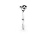 White gold Fancy Black Heart Cut Solitaire Diamond Ring with Prong Setting and Plain Band_14