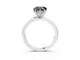 White gold Fancy Black Heart Cut Solitaire Diamond Ring with Prong Setting and Plain Band_15