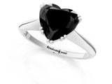 White gold Fancy Black Heart Cut Solitaire Diamond Ring with Six-Prong Setting and Classic Band_31