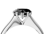 White gold Fancy Black Heart Cut Solitaire Diamond Ring with Six-Prong Setting and Classic Band_34