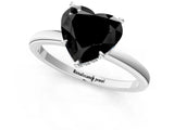 White gold Fancy Black Heart Cut Solitaire Engagement Ring with Cathedral Band and Four-Prong Setting_1
