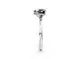 White gold Fancy Black Heart Cut Solitaire Engagement Ring with Cathedral Band and Four-Prong Setting_2