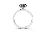 White gold Fancy Black Heart Cut Solitaire Engagement Ring with Cathedral Band and Four-Prong Setting_3