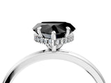 White gold Fancy Black Heart Cut Solitaire Engagement Ring with Cathedral Band and Four-Prong Setting_4