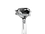 White gold Fancy Black Heart Cut Solitaire Engagement Ring with Cathedral Band and Four-Prong Setting_5
