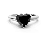 White gold Fancy Black Heart Cut Solitaire Engagement Ring with Tapered Band and Four-Prong Setting_21