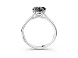 White gold Fancy Black Heart Cut Solitaire Engagement Ring with Tapered Band and Four-Prong Setting_24