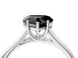White gold Fancy Black Heart Cut Solitaire Engagement Ring with Tapered Band and Four-Prong Setting_25